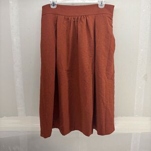 Lark & Ro Pleated Side Zip Burnt Orange Skirt Womens XL  EUC